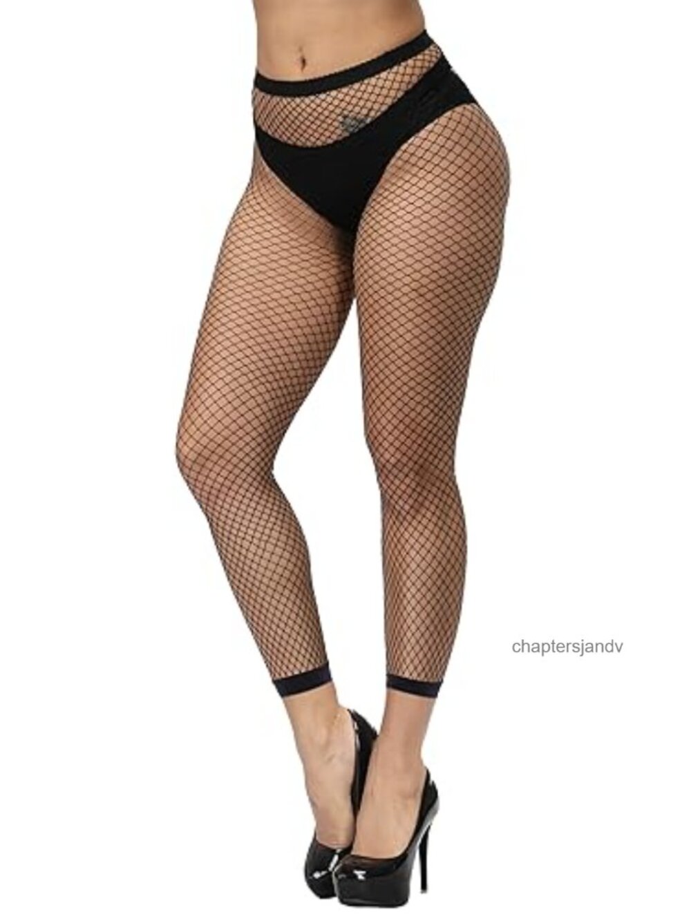 Footless Fishnet Stockings High Waisted Pantyhose Mesh Wide Tights